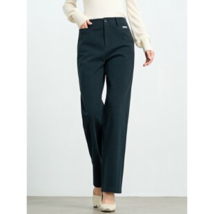 杨门秋冬新款百搭高腰直筒休闲裤女宽松显瘦保暖加绒加厚长裤女