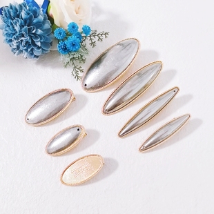 非遗宋锦合金系列椭圆发夹手工diy底胚汉服发饰亲子团建素胚材料