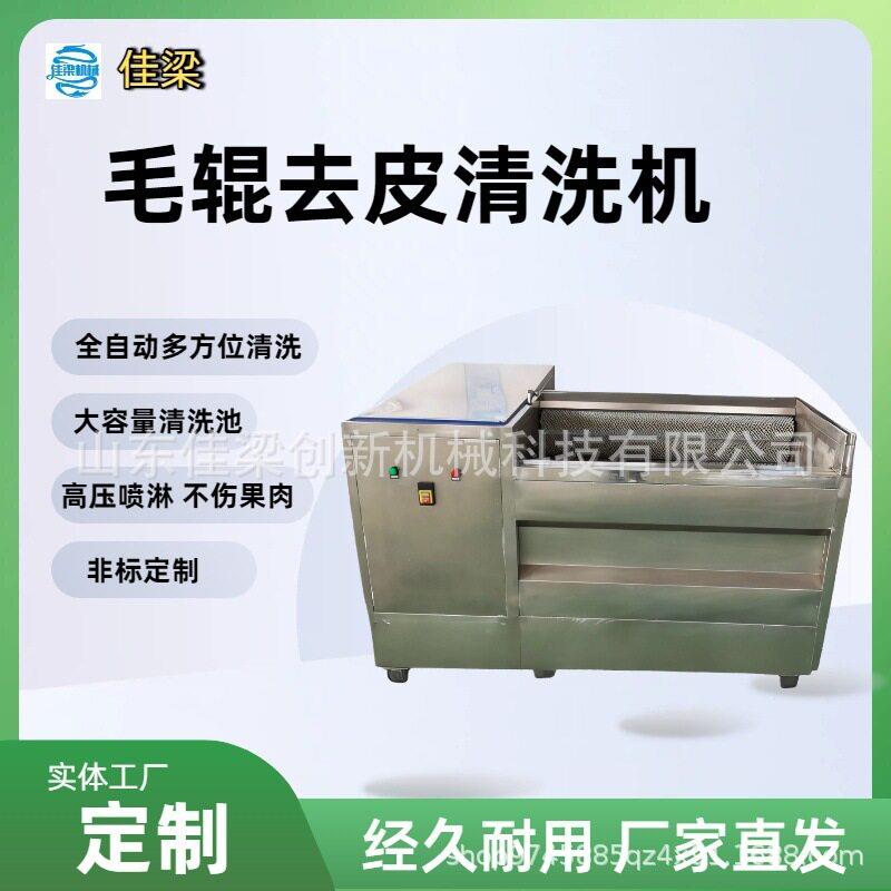 U型全自动毛刷去皮清洗机萝卜土豆地瓜猪蹄海蛎子毛刷脱毛去皮机