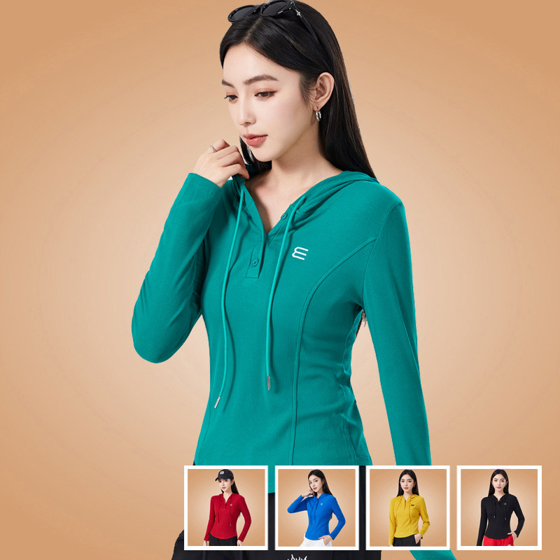 广场舞服装新款上衣女秋季健身跳操运动跑步连帽长袖时尚休闲卫衣