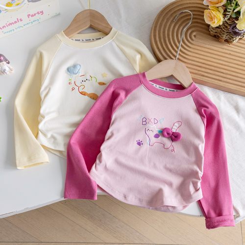 女童长袖t恤2025新款儿童秋装