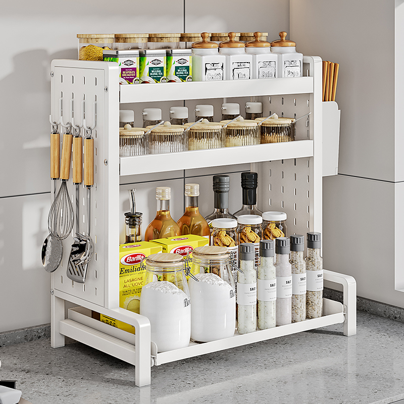厨房置物架台面调味料收纳盒子