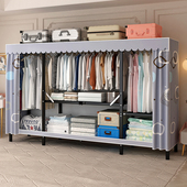 衣柜卧室家用简易布衣柜全钢架铁板加粗出租房经济型结实耐用衣橱