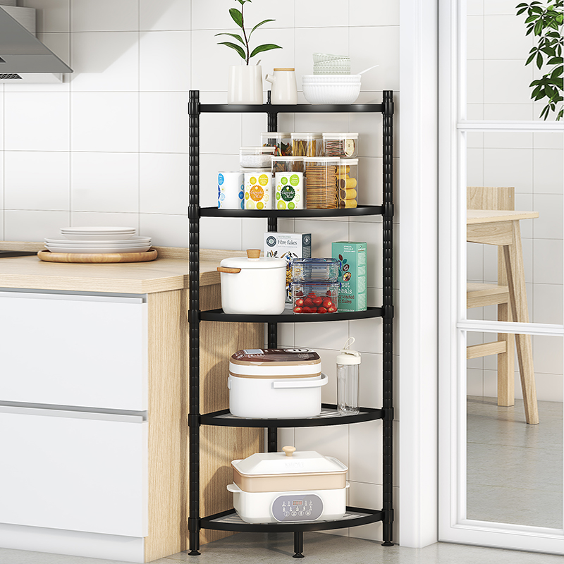 厨房置物架落地卫生间三角架多层