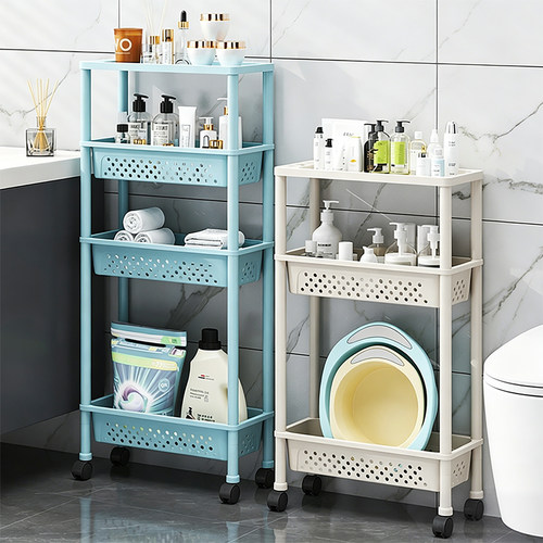 卫生间置物架落地家用夹缝小推车