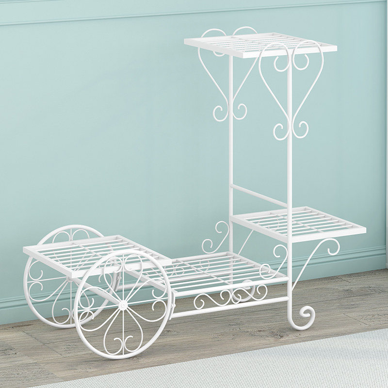 索尔诺欧式花架铁艺多层客厅吊兰绿萝架子阳台室内落地田园花盆架