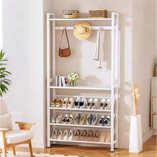 架子家用门口多层一体挂衣架小窄简易鞋 入户门后收纳架置物架鞋 柜