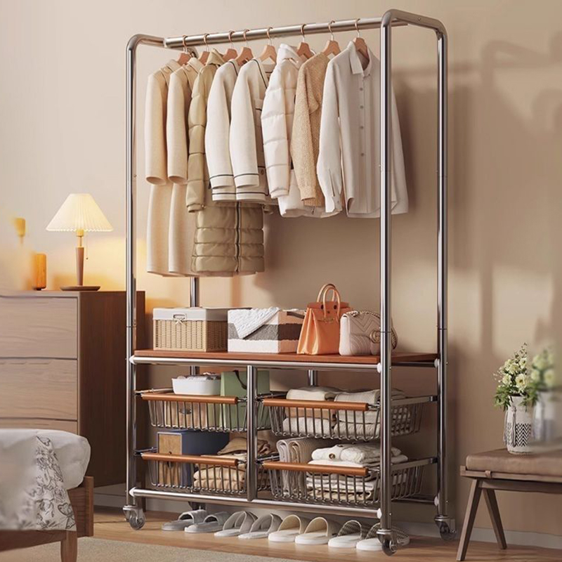房间挂衣架可移动落地卧室衣帽架