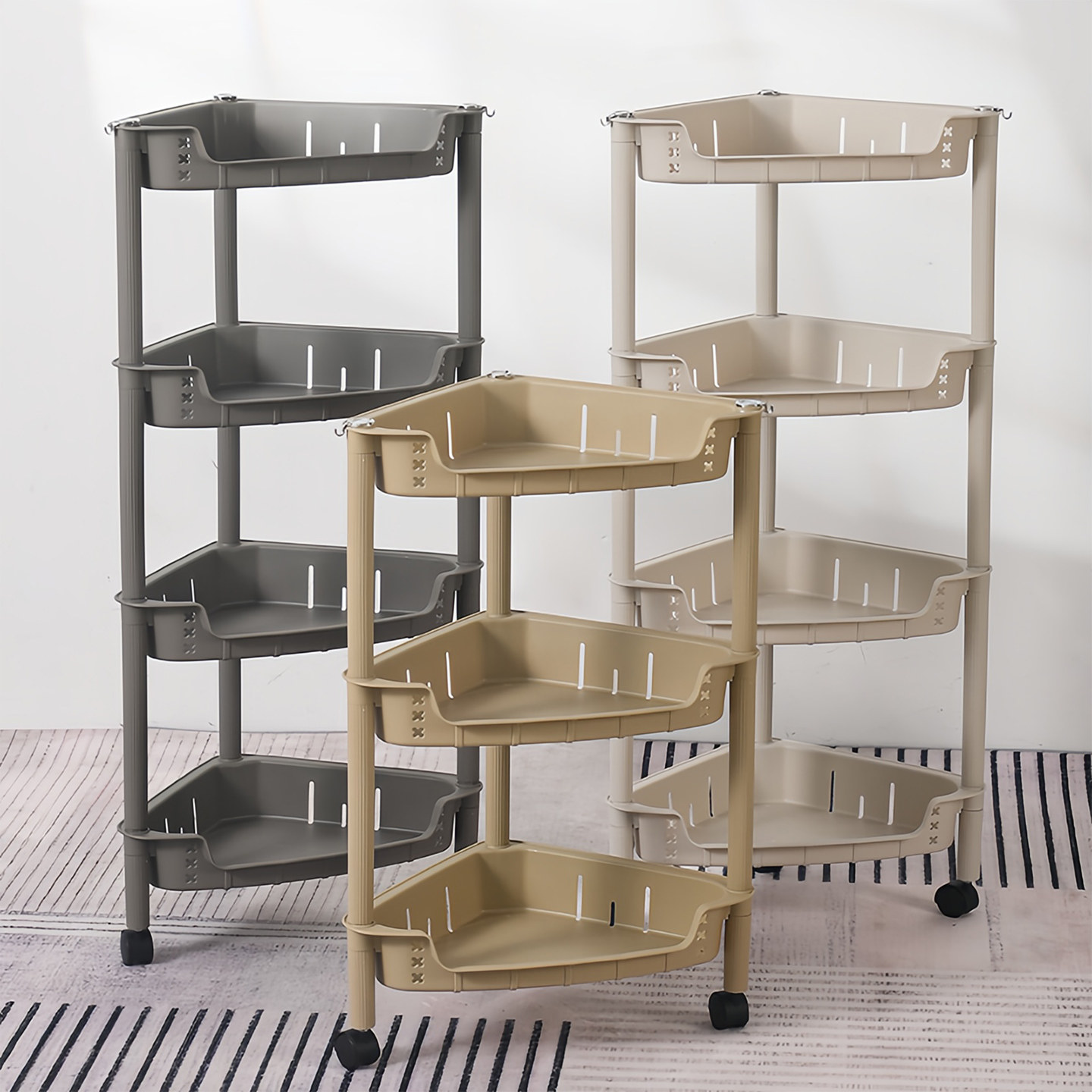 浴室置物架洗漱台小三角架迷你卫生间塑料沥水脸盆收纳水桶架落地