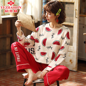 29.8元包邮  俞兆林 纯棉长袖睡衣男女2件套