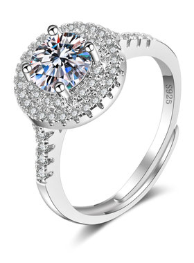 欧美风时尚流行戒指s925镀纯银硞石镶钻甜美气质钻石结婚求婚钻戒