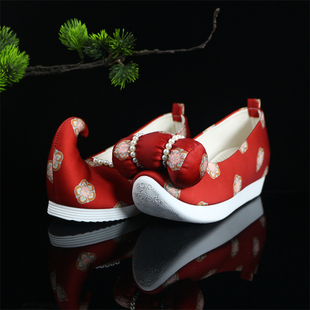 钦留皇宫原创汉服鞋【流朱】搭配唐制红色复原款登云履改良款云头