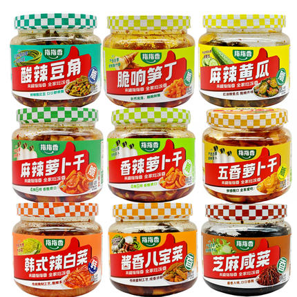 指指香萝卜干酱腌菜酱香八宝菜椒香芝麻咸菜腌黄瓜下饭菜开罐即食