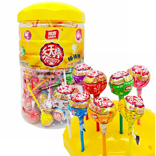 雅客天天棒棒棒糖桶装1.26kg