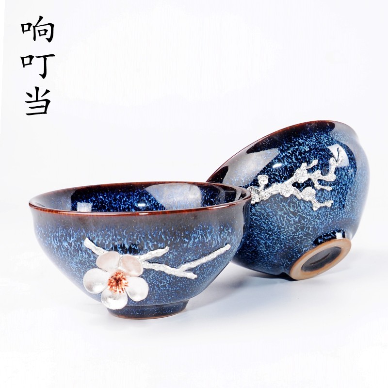 锡制 窑变个性主人杯品茗茶杯 陶瓷功夫茶具 大号单杯茶盏 斗笠杯