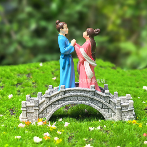 牛郎织女公仔盆景造景摆件