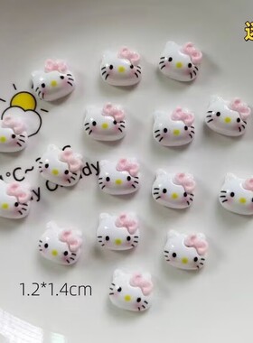可爱猫咪头diy树脂配件迷你手工奶油胶手机壳洞洞鞋发夹饰品材料