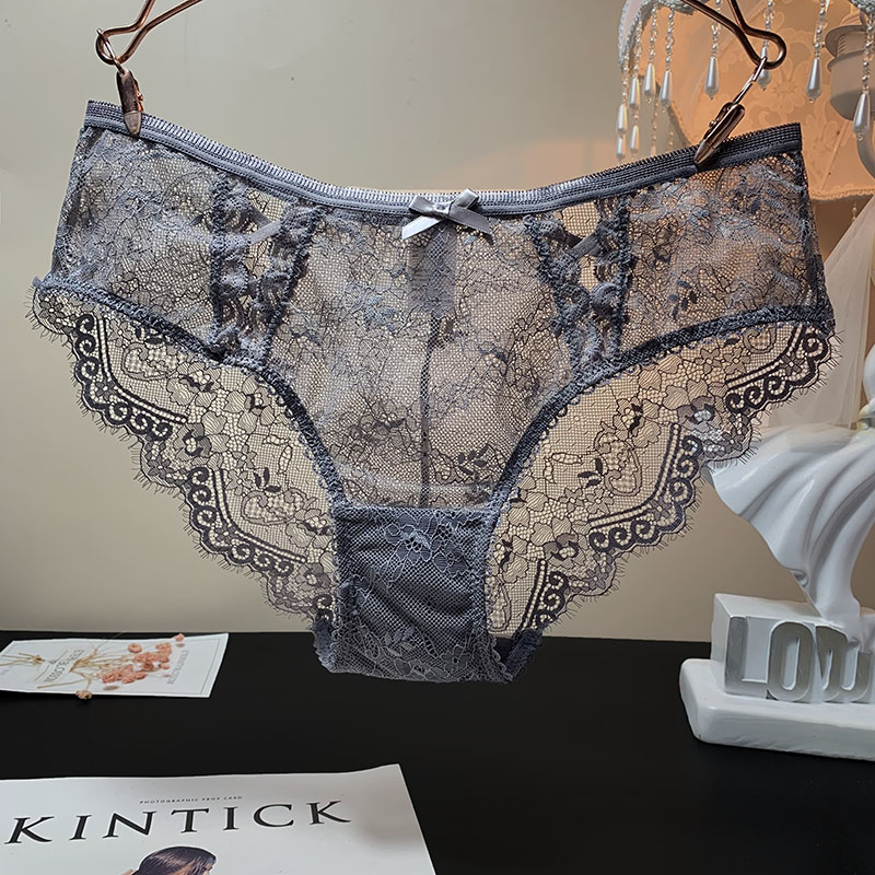 欧美透明性感蕾丝内裤女透视镂空