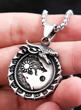 热销款复古北欧神话维京世界树龙蛇吊坠项链护身符挪威风项链