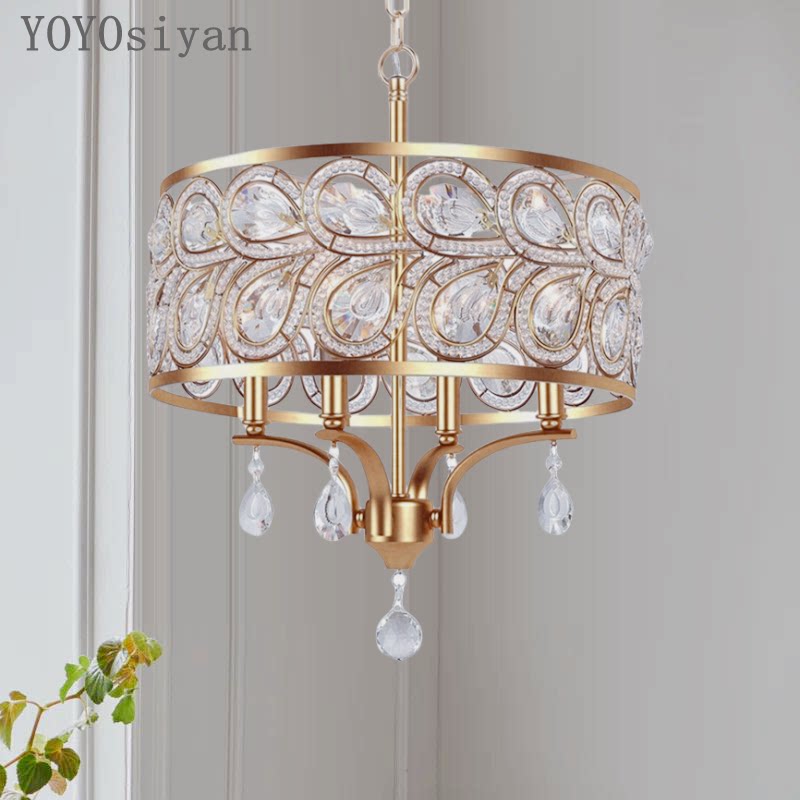 YOYO 孔雀水晶吊灯 欧式美式乡村法式 客厅餐厅卧室床头玄关吊灯