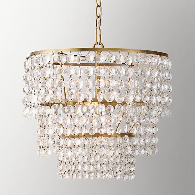 yoyo 外贸出口全铜安雅水晶k吸顶吊灯 百搭客厅餐厅卧室床头书房
