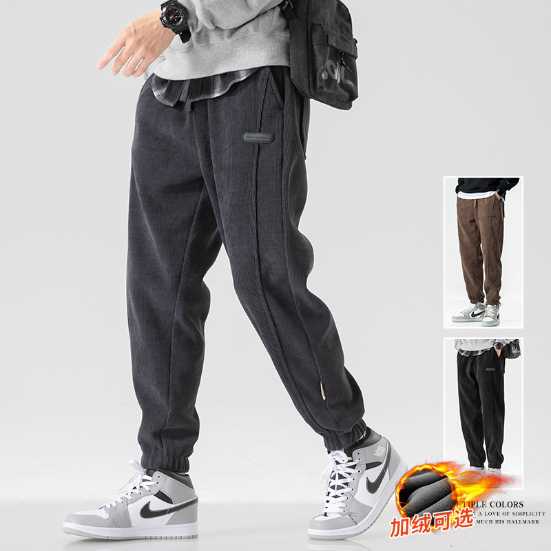 雪尼尔休闲裤男士束脚卫裤男款