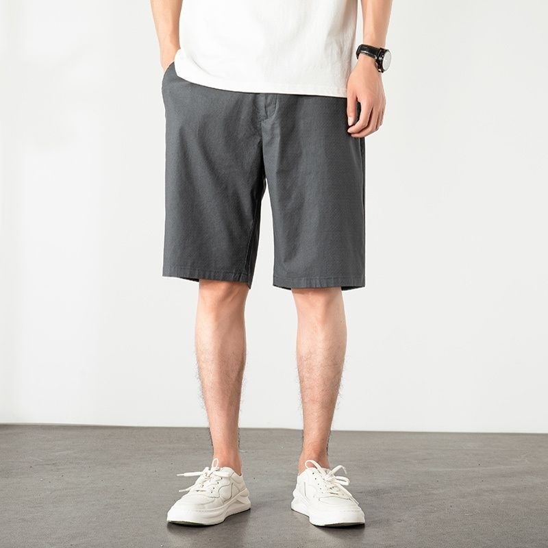 休闲短裤男士宽松直筒纯棉五分裤