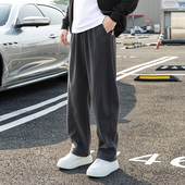 重磅麦穗纹毛呢裤 休闲舒适纹理卫裤 男秋冬弯刀直筒宽松男裤 呢子裤