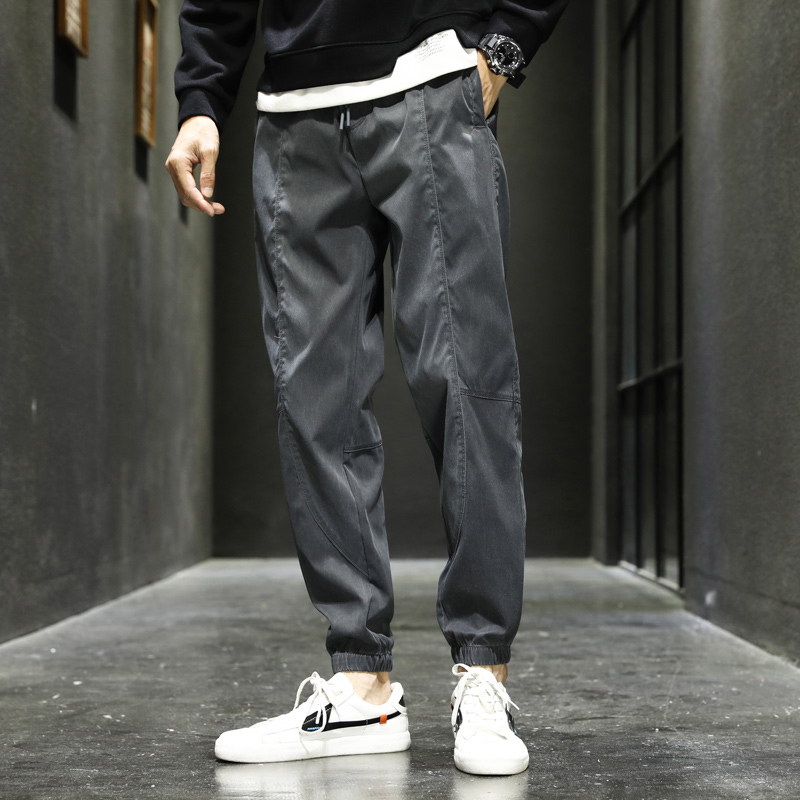 休闲裤子束脚宽松抽绳潮牌纯棉