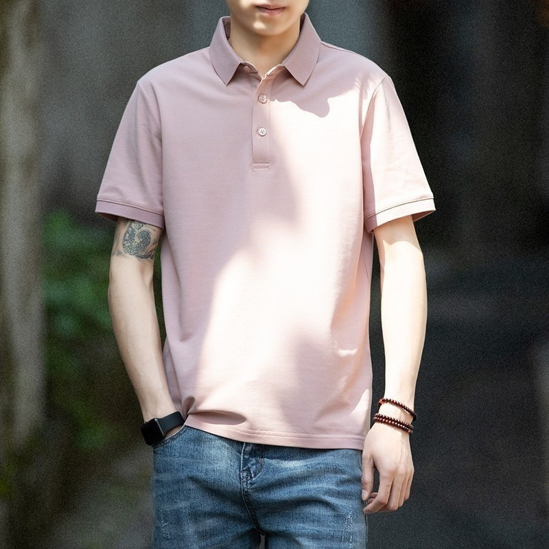 珠地棉运动polo衫男夏季半袖体恤宽松商务潮牌翻领纯色短袖t恤男