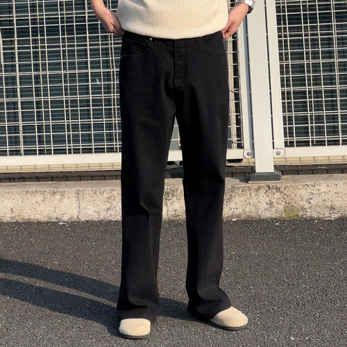 美式潮牌春季新款微喇牛仔裤男直筒宽松休闲水洗复古牛仔长裤男款