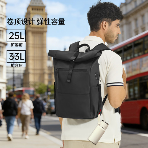 可扩容8L-大容量双肩背包防泼水