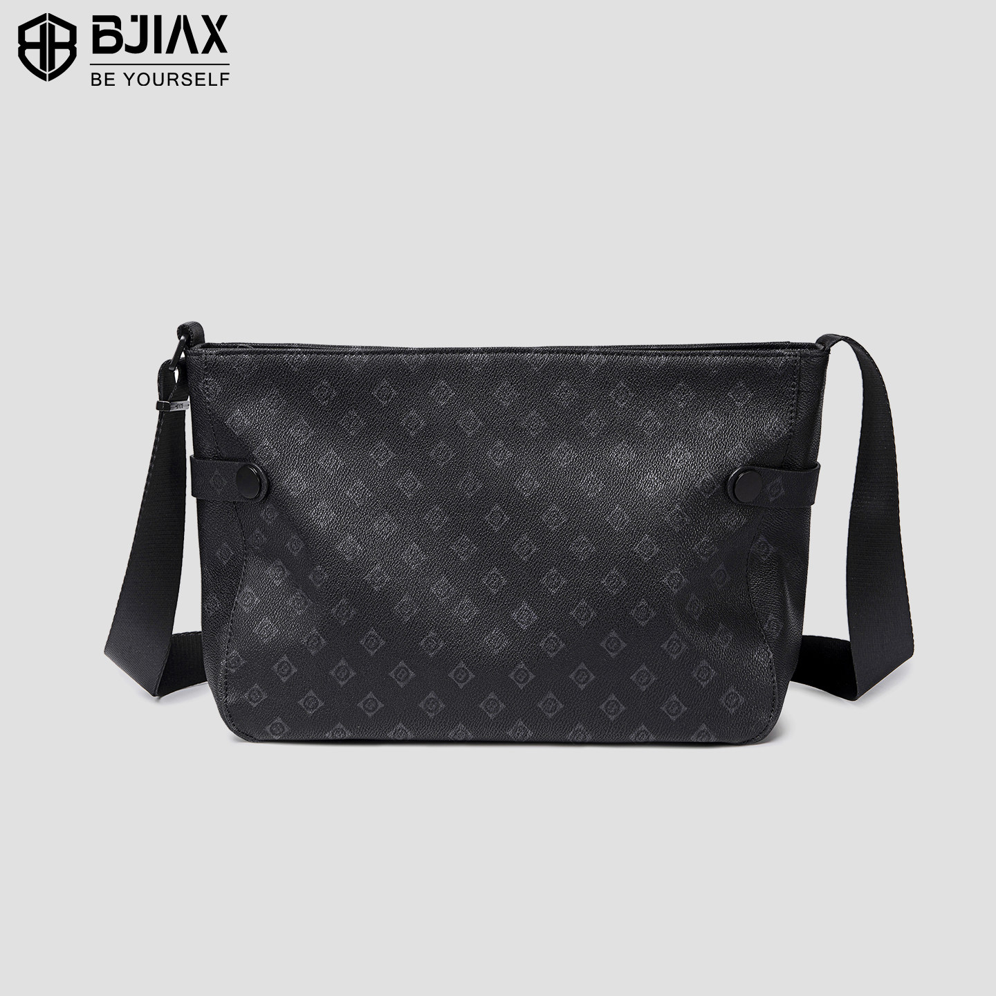BJIAX/宝加西老花纹男士单肩包休闲背包大容量牛津包帆布斜挎包