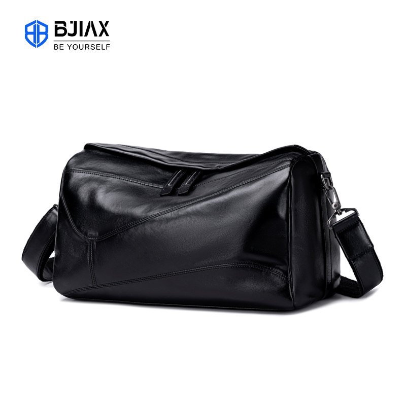 BJIAX/宝加西植鞣真皮男士单肩斜挎包大容量头层牛皮旅行出差包包