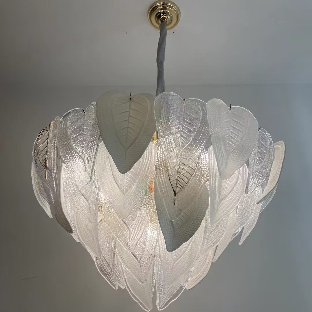 2025现代简约玻璃叶子吊灯