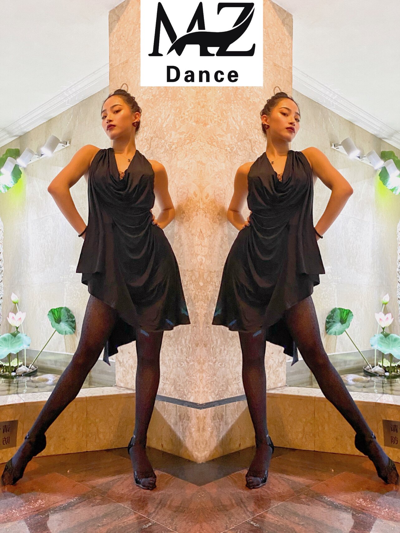 MZDance L-62成人女士拉丁舞裙艺考表演超性感职业露背荡领连衣裙