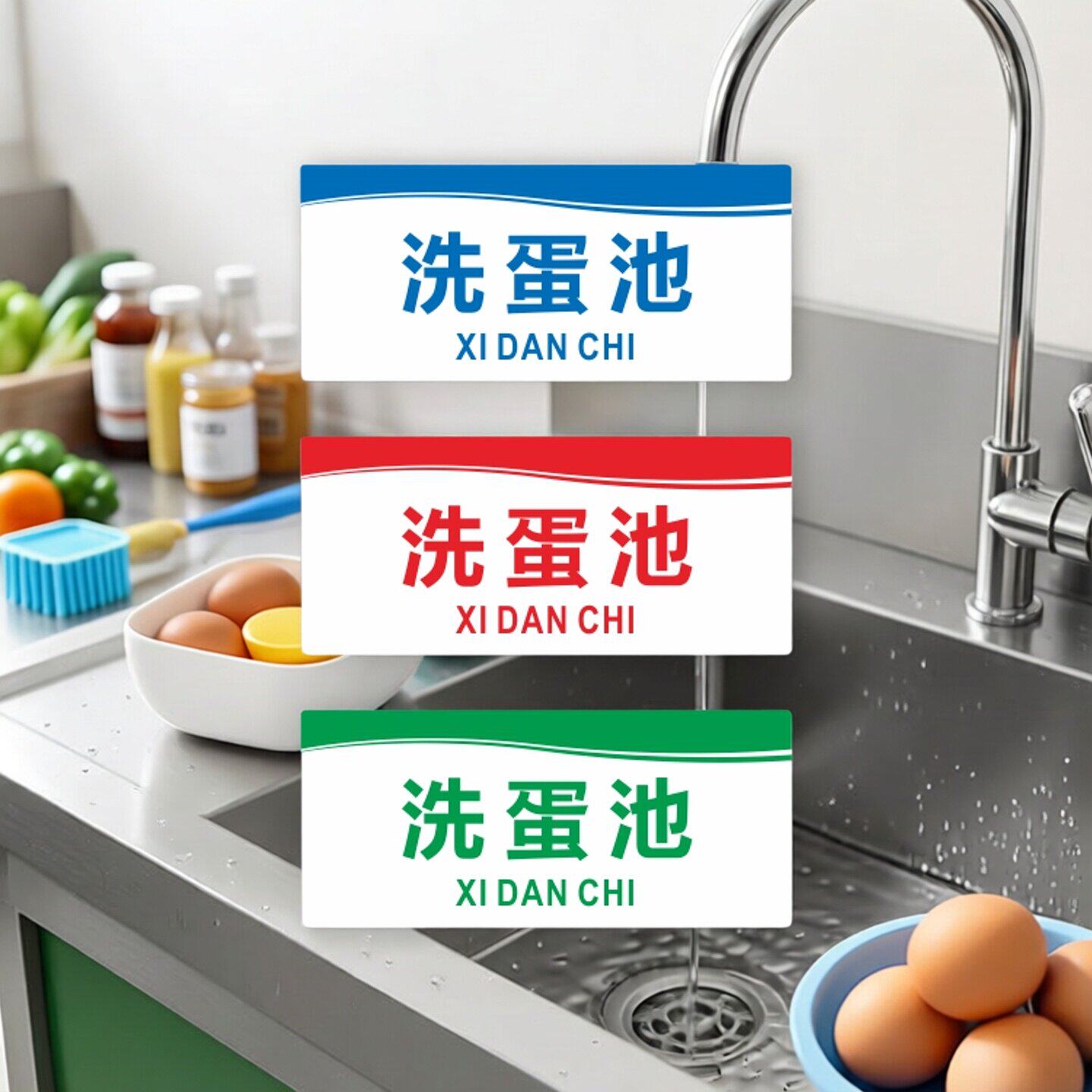 亚克力洗蛋池厨房工具杂物间布草洗消管理储物间门牌提示牌标识牌