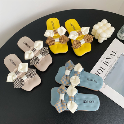 蝴蝶结女童拖鞋公主风爆款