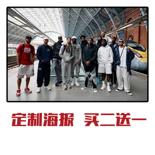 2024篮球海报美国壁纸墙贴宿舍装饰男篮梦之队夺冠大合影