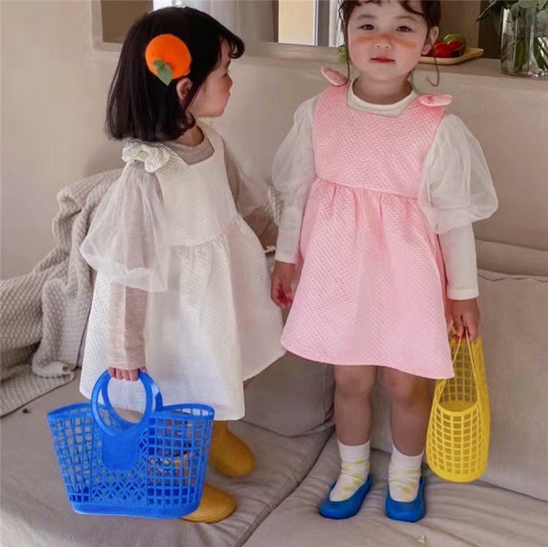 儿童春夏彩色镂空篮子包包