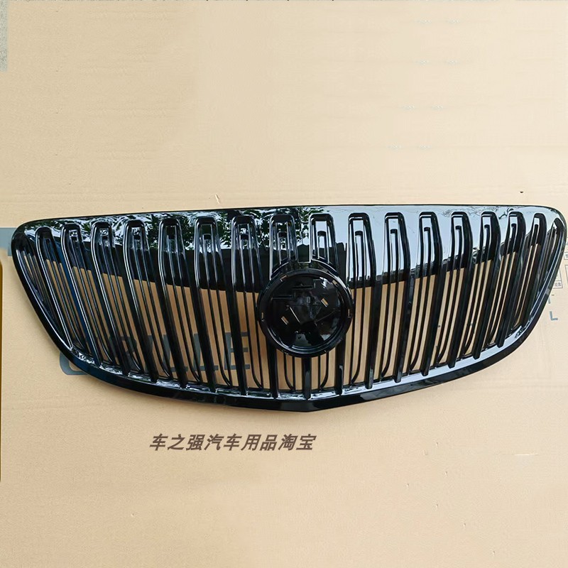 适配11-13款别克GL8胖头鱼亮黑中网标志面罩格栅前脸前杠包围配件