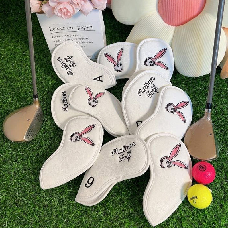 时尚高尔夫铁杆套卡通兔子球杆帽套10个装球头保护套防水防尘减震