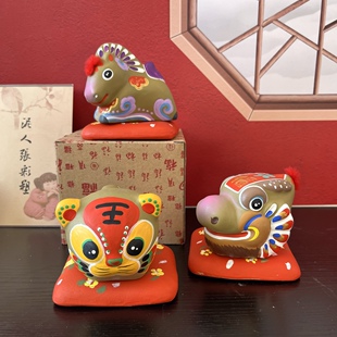 天津泥人张彩塑-十二生肖 泥塑属相生肖摆件手工艺品