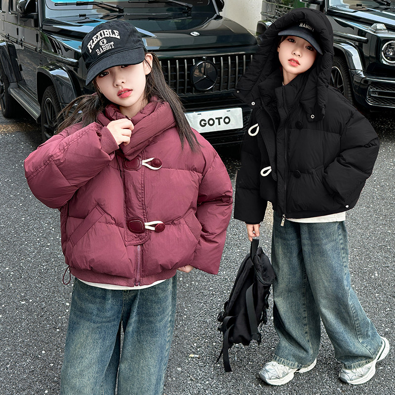 女童棉服秋冬装2025新款中大童女孩羽绒棉衣韩版儿童保暖加厚外套
