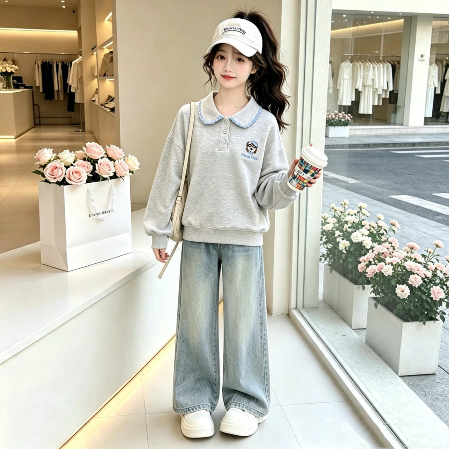 女童秋套装秋装2026新款中大童初中生小女孩衣服儿童洋气童装长裤