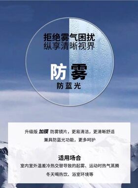 防蓝光防雾变色多功能镜片