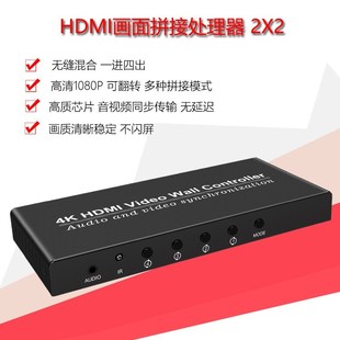 HDMI四画面拼接器1进4出一进四出电视控制多屏分屏器拼接盒处理器