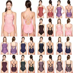 HOOG蝴格25新款 四代细闪亮丝泳衣专业训练低阻游泳衣 低开叉时尚