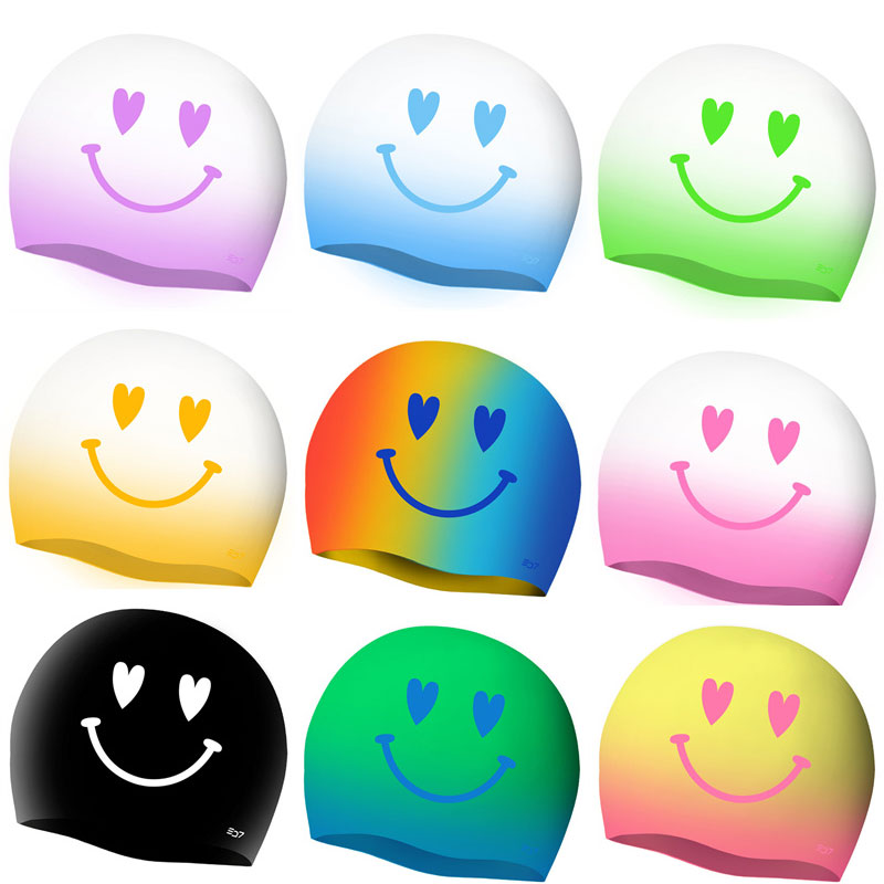 SDOC韩国时尚个性笑脸游泳帽