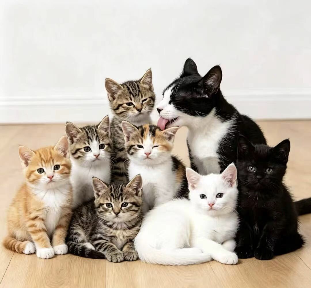 橘猫幼猫中华田园猫纯黑白猫咪家养三花可爱奶牛狸花猫捉老鼠活体